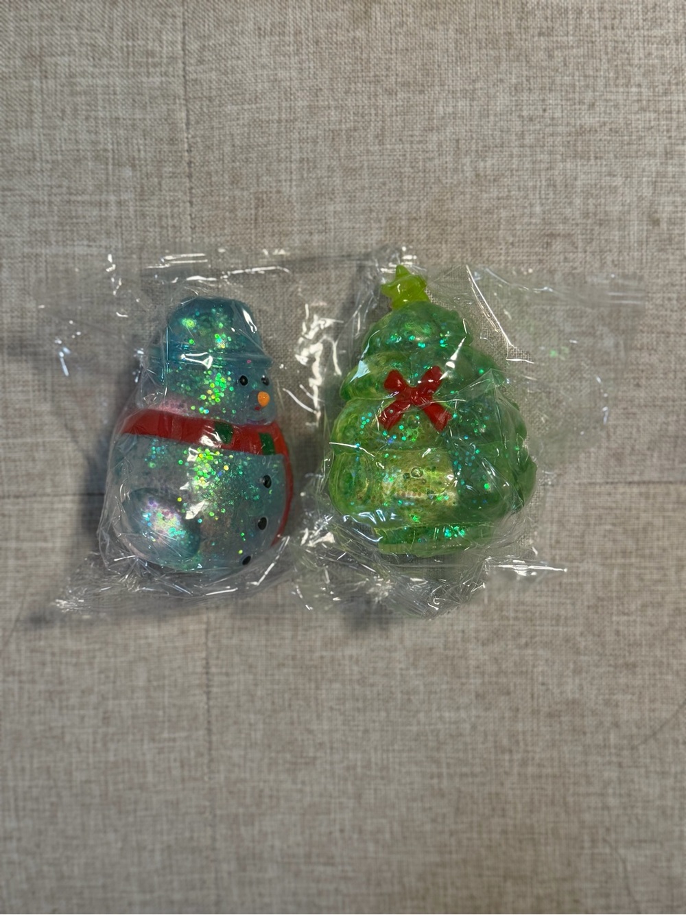 Snowman and Christmas tree squishies